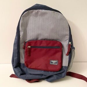 OshKosh B'gosh Kids Striped Backpack Navy Burgundy School Bag